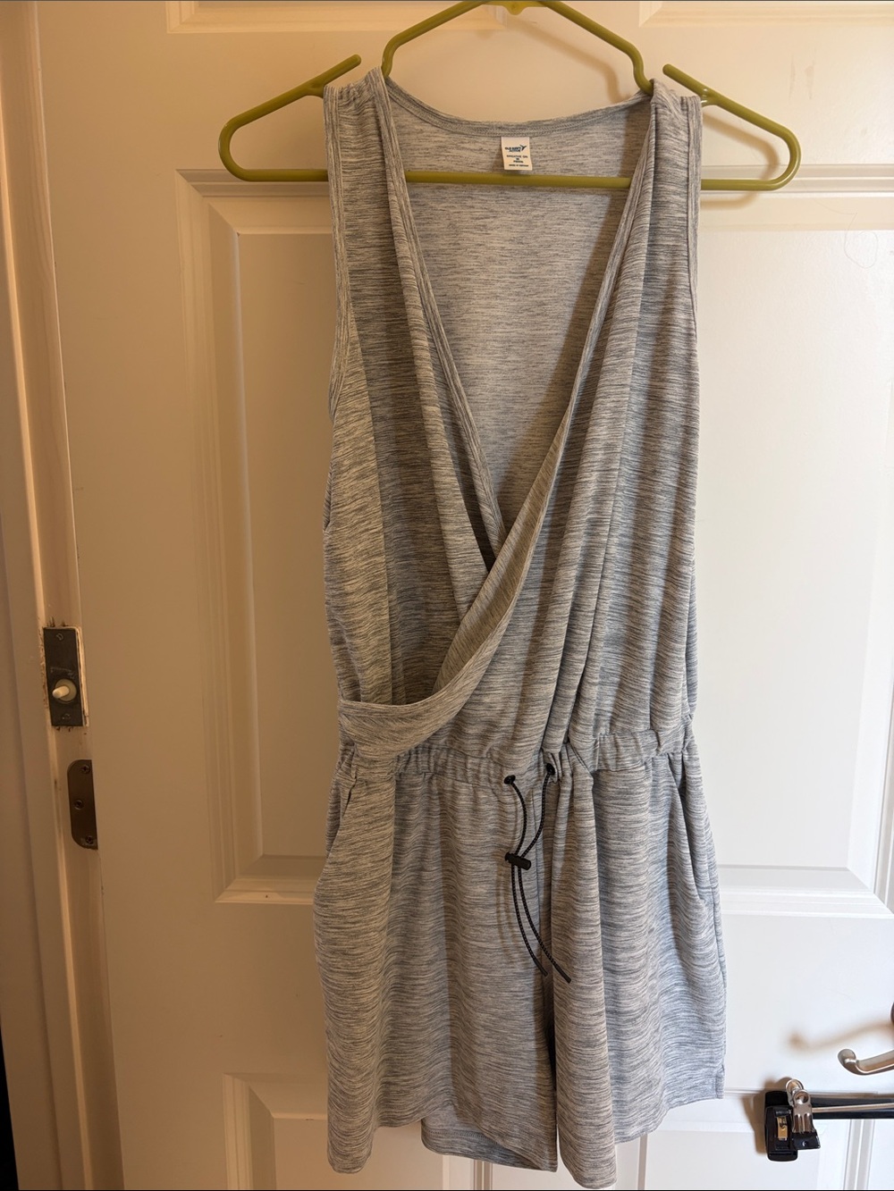 Old Navy Heather Gray Sleeveless Wrap Romper